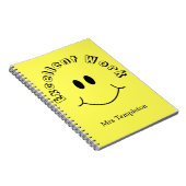 先生スクール笑顔顔イエロー ノートブック (右側)