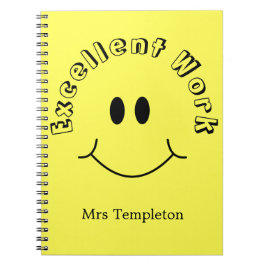 先生スクール笑顔顔イエロー ノートブック