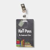 先生スクール・チャルクボード・ホールパス バッジ (裏面 (クリップ付))