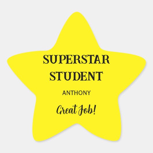 先生スタンプ 星シール (正面)