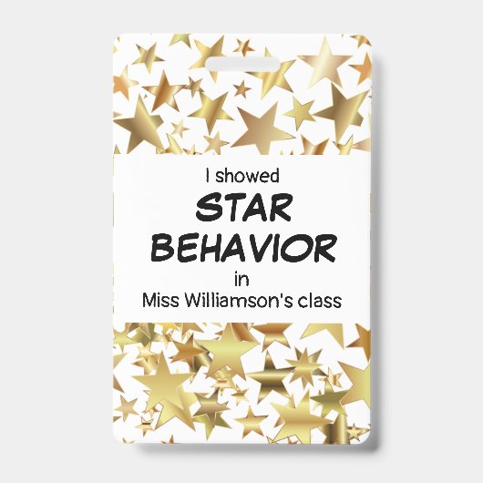 先生スター行動瞳孔賞 バッジ (正面)