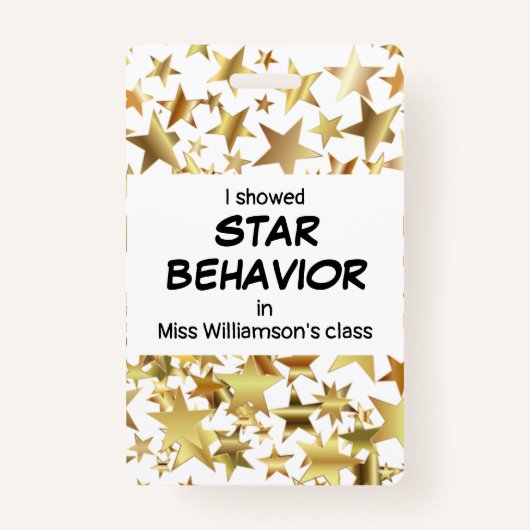 先生スター行動瞳孔賞 バッジ (裏面)