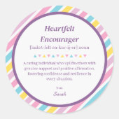 先生ストライプメンター感謝ありがとう ラウンドシール (正面)