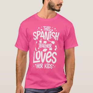 先生スペインのスペイン国旗の言語レッスン学生 Tシャツ