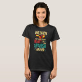 先生スペインのスペイン国旗の言語レッスン学生 Tシャツ (正面フル)