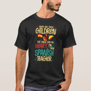 先生スペインのスペイン国旗の言語レッスン学生 Tシャツ