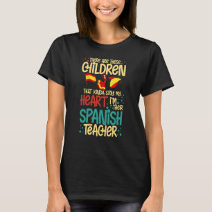 先生スペインのスペイン国旗の言語レッスン学生 Tシャツ