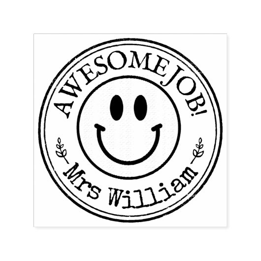 先生スマイル絵文字カスタム セルフインキングスタンプ (デザイン)