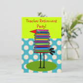 先生ス·リタイアメント·パーティの招待状ズ·ブック·バード 招待状 (スタンド正面)