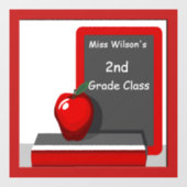 先生ズアップルチャルクボード教室カスタム ウィンドウサイン (シート)