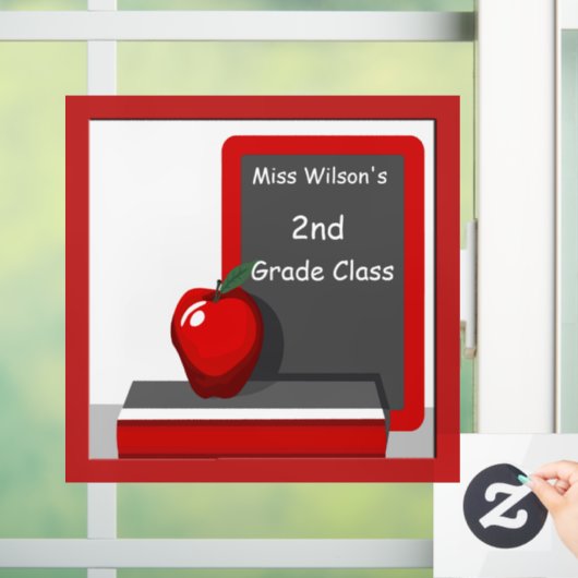 先生ズアップルチャルクボード教室カスタム ウィンドウサイン (ホーム)