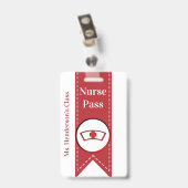 先生ズスクールナースホールパスバッジ バッジ (裏面 （クリップ付）)