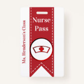 先生ズスクールナースホールパスバッジ バッジ (裏面)