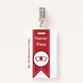 先生ズスクールナースホールパスバッジ バッジ (正面クリップ)