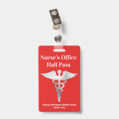 先生ズスクールナースホールパスバッジ バッジ (Back with Clip)
