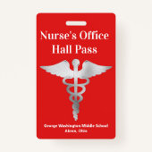 先生ズスクールナースホールパスバッジ バッジ (正面)