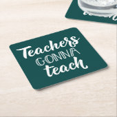 先生ズ·ツ教えリング スクエアペーパーコースター (アングル)