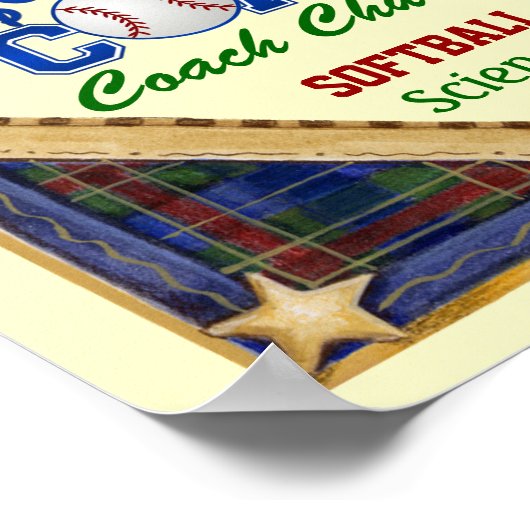 先生ソフトボールコーチサイン – ドアポスター – SRF ポスター (角)