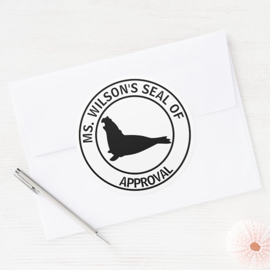 先生ゾウの承認 ラウンドシール (封筒)