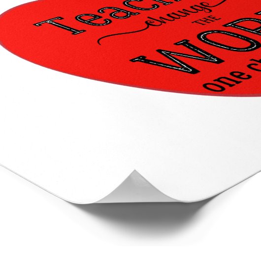 先生タイポグラフィ引用文赤りんご感動的 ポスター (角)