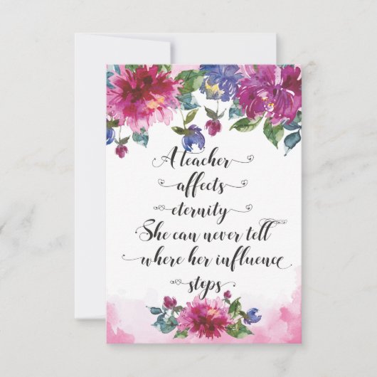 先生タイポグラフィ新学期退職贈与 サンキューカード (正面)