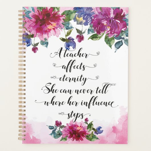 先生タイポグラフィ新学期退職贈与 プランナー手帳 (正面)