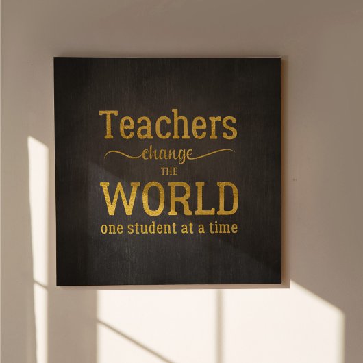 先生タイポグラフィ金ゴールドスクリプト引用文 感動的 ポスター