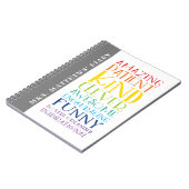 先生ダイアリーカラフルレインボーはっきりしたワードスタック ノートブック (左側)