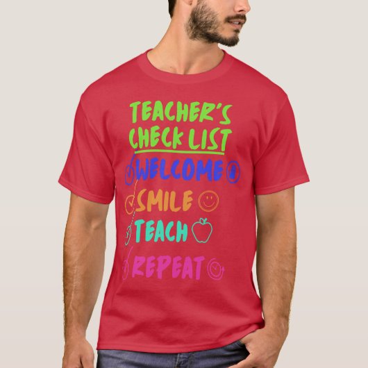 先生チェックリスト ジョーク Tシャツ (正面)