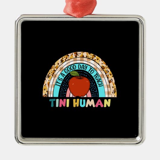 先生チニの人間にとって教えよい日だ メタルオーナメント (正面)