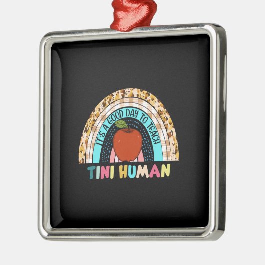 先生チニの人間にとって教えよい日だ メタルオーナメント (左)