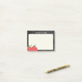 先生チューターキュートなアップル&ワーム素朴の黒板 ポストイット (デスク上)