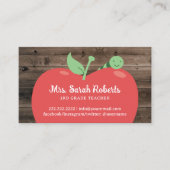 先生チューターキュートアップル&ウォームバーンウッド 名刺 (正面)