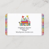 先生チュータートレーナーレインボーペンシル 名刺 (正面)