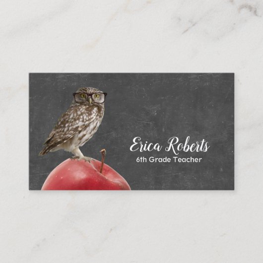 先生チューターネルディフクロウ&アップルシャルボード 名刺 (正面)