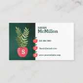 先生チューリンググリーンチョークボードアップル写真 名刺 (裏面)