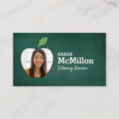 先生チューリンググリーンチョークボードアップル写真 名刺 (正面)