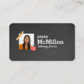 先生チューリンブラックチャックボード写真 名刺 (正面)