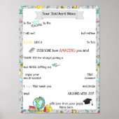 先生チョコレートボード、キャンディポスターメッセージギフト ポスター (正面)