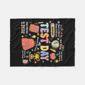 先生テスト日やる気を起こさせる先生開始テスト フリースブランケット (正面(横))