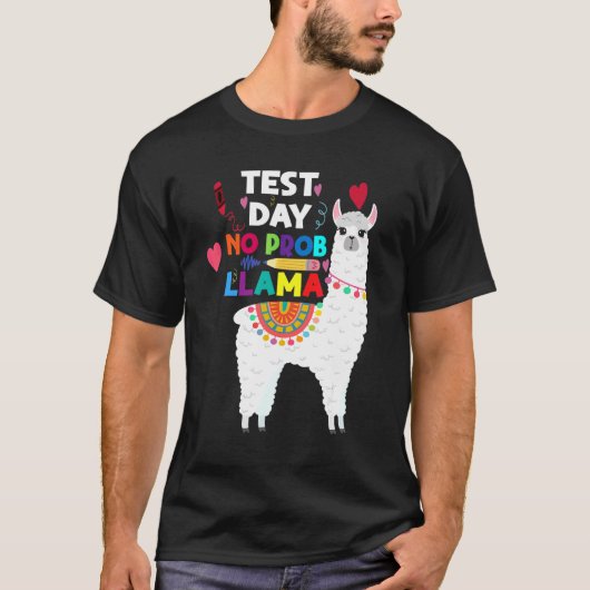 先生テスト日No Prob Llama先生テストDa Tシャツ (正面)