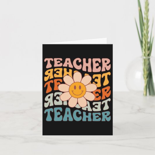先生デイジーカラフル – 小学校先生 カード (正面)