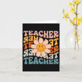 先生デイジーカラフル – 小学校先生 カード (黄色い花)
