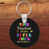先生デイバイすごいナイトスクールおもしろい疲れ キーホルダー (正面)