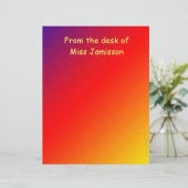 先生デスクから鮮やかな虹の文房具紙 (スタンド正面)