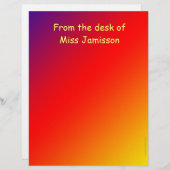 先生デスクから鮮やかな虹の文房具紙 (正面/裏面)