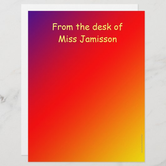 先生デスクから鮮やかな虹の文房具紙 (正面/裏面)