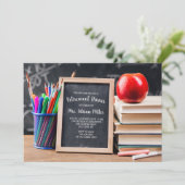 先生デスク退職夕食招待状 招待状 (スタンド正面)