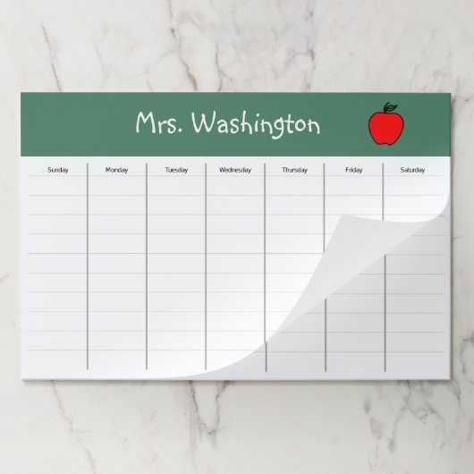 先生デスクAppleウィークリースケジュールパッドギフト ペーパーパッド (折り畳み)