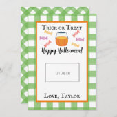 先生トリックまたはハロウィーンギフトカードホルダー サンキューカード (正面/裏面)